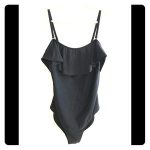 Old Navy Black Ruffle Convertible Swimsuit